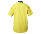 Hard Yakka Men's Koolgear Two-Tone Hi-Vis Short Sleeve Shirt - Yellow/Green