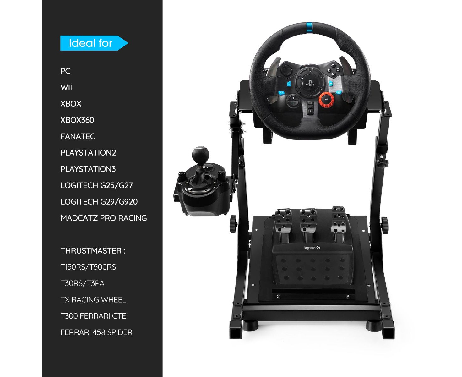 Hare ekstremt Høj eksponering Adjustable Gaming Racing Simulator Steering Wheel Stand for Logitech G25  G920 PS2 PS3 Xbox | Catch.com.au