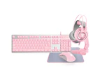 Fantech Pink Keyboard/Mouse/Headset/Pad/Stand Computer Bundle PC Gaming 5-IN-1 Combo (P53)