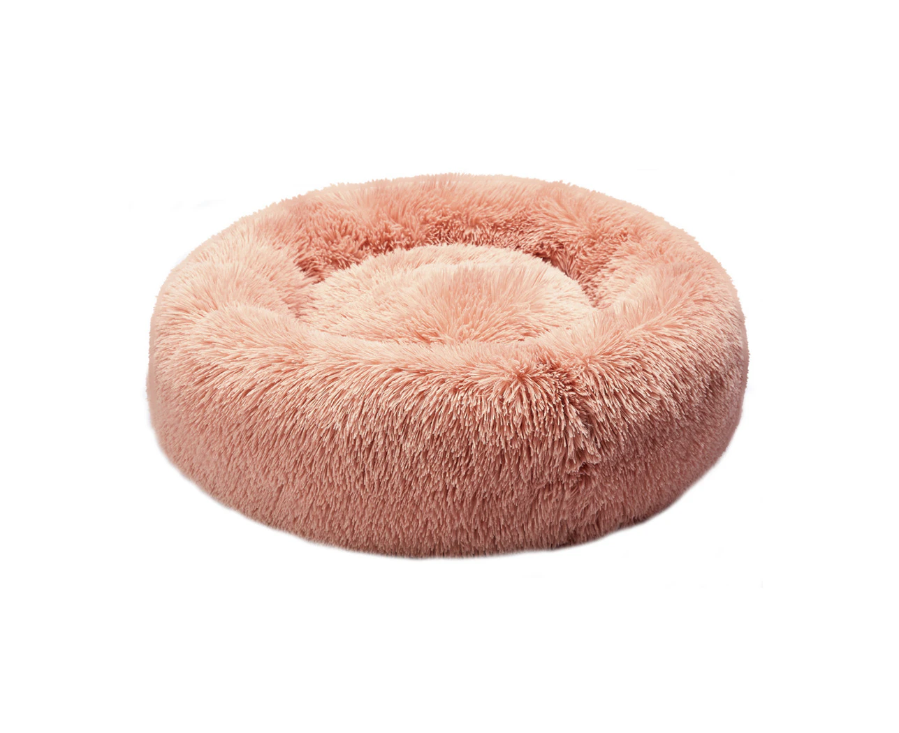 Pet Bed Cat Dog Donut Nest Calming Kennel Cave Deep Sleeping Pink XL