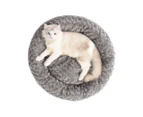 Pet Bed Dog Cat Nest Calming Donut Mat Soft Plush Kennel Cave Deep Sleeping L