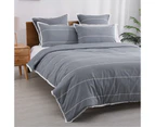 King Single Calista Granite Quilt Cover Set - Grey