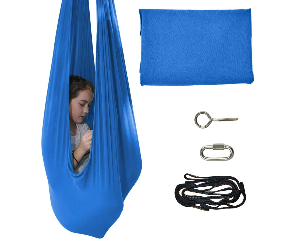 Indoor Therapy Swing Cuddle Swing Hammocks Ideal for Kids Child and Teensock for Children - Blue