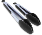 Stainless Steel Silicone BBQ and Kitchen Non-Stick Tongs(Pack of 2)