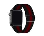 ZUSLAB Apple Watch  Series 7 6 5 4 3 2 1 Nylon Elastic Strap Band 42mm 44mm 45mm - Black & Red 1