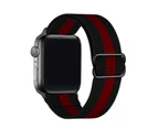 ZUSLAB Apple Watch Series 7 6 5 4 3 2 1 Nylon Elastic Strap Band 38mm 40mm 41mm - Black & Red