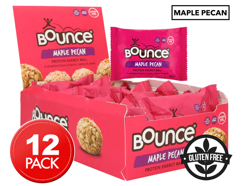 12 x Bounce Protein Energy Balls Maple Pecan 42g