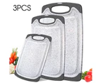 BPA-Free Plastic Kitchen Cutting Board Chopping Board Set with Juice Grooves (Set of 3)