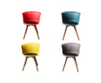 4Pcs Office Meeting Chair Set PU Leather Seats Dining Chairs Home Cafe Retro Type 3