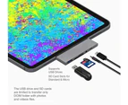 USB-C Hub for iPad Pro 11 12.9 & iPad Air 4 6 in 1 Dongle 60W PD 4K HDMI USB 3.0 3.5mm Headphone Jack SD Micro SD and other USB C Type C Devices (Silver)