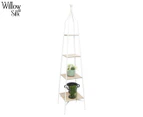 Willow & Silk Tower Shelf - Distressed White/Natural