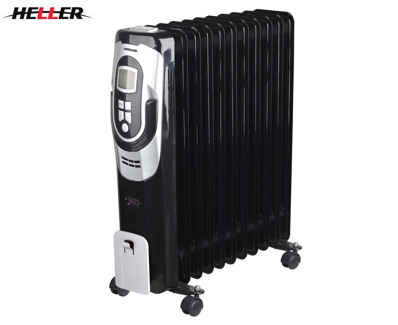 Heller 2400W Electric LCD Display 11 Fin Portable Floor Column Heater w/ WiFi BK