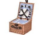 2 Person Picnic Basket Baskets Set Outdoor Deluxe Willow Insulated Storage Carry