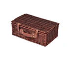 4 Person Picnic Basket Baskets Set Outdoor Deluxe Willow Insulated Storage Carry