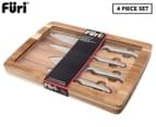 Furi Pro 4-Piece Kitchen Knife Gift Set - Silver/Natural/Clear 1
