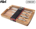 Furi Pro 4-Piece Kitchen Knife Gift Set - Silver/Natural/Clear