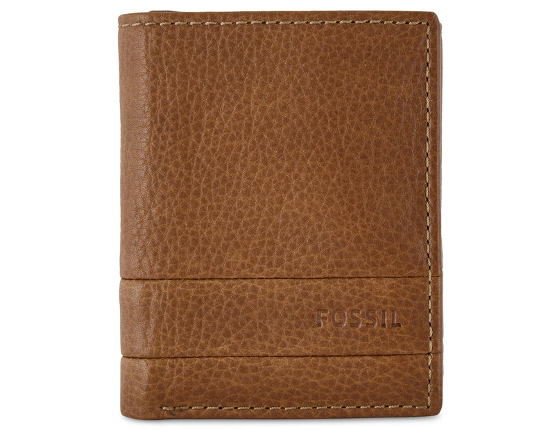 Fossil Lufkin Trifold Leather Wallet - Brown