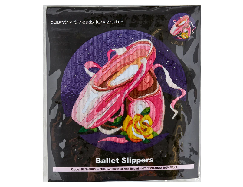 Country Threads 28cm Ballet Slippers Longstitch Kit