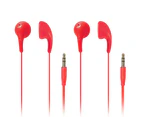 2PK iLuv Red Bubble Gum 2 Earphones/Headphones In-Ear for iPhone/Android/iPod