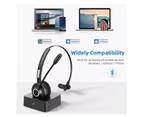 Xcessories 5.0 Bluetooth Wireless Headset Mic for MAC/PC Laptop/Smartphones BLK
