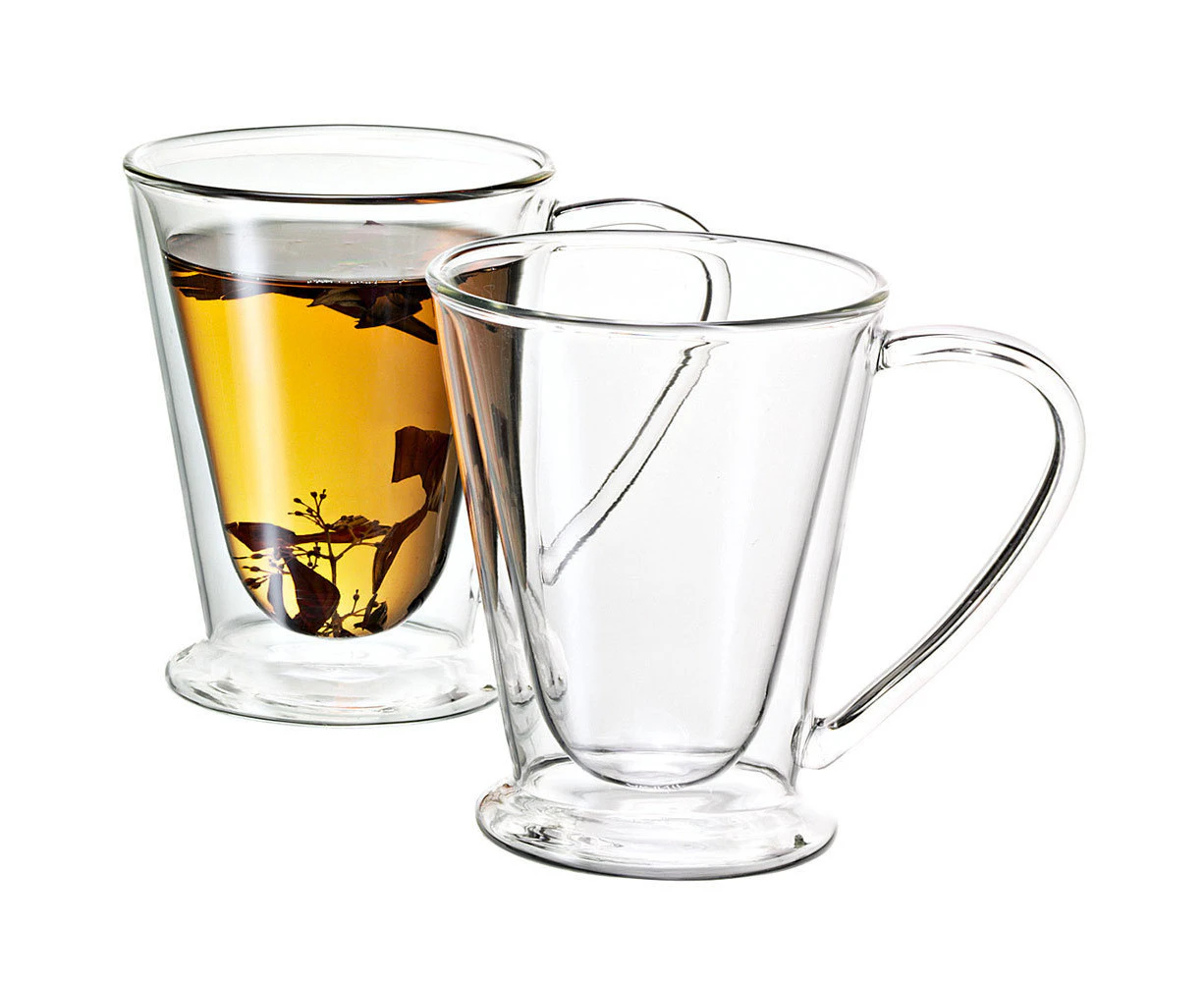 Set of 2 Avanti 250mL Hero Twin Wall Mugs - Clear