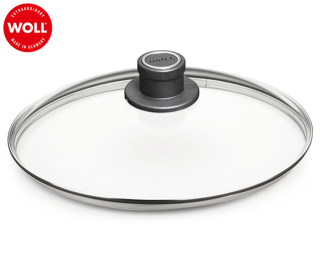 Woll 28cm Diamond Lite Fixed Knob Safety Glass Lid