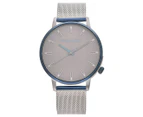 Police Men's 39mm Marmol Stainless Steel Mesh Watch - Charcoal/Silver/Blue