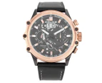 Police Men's 50mm Luang Stainless Steel/Leather Watch - Black/Rose Gold