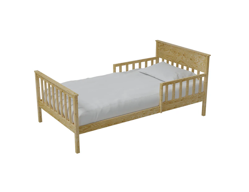 Julian Solid Pine Timber King Single Kids Bed Frame - Natural - Natural