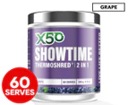 X50 Showtime Thermoshred 2 In 1 Pre-Workout Thermogenic Powder Grape 330g / 60 Serves