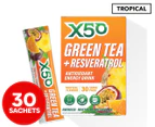 X50 Green Tea + Resveratrol Antioxidant Energy Drink Tropical 30 Serves