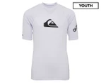Quiksilver Youth Boys' All Time Short Sleeve Rash Vest - Lilac