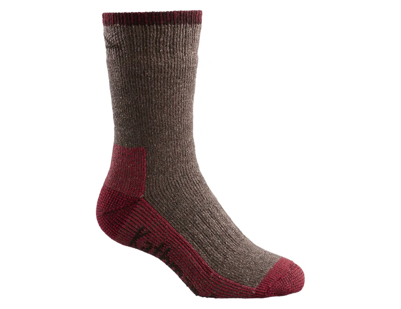 Kathmandu Thermo Twin Pack Durable Comfortable Socks - Seamless Toe Closure  Unisex  Hiking Socks  Water Bottle - Brown Navy Marle