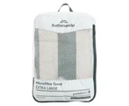 Kathmandu Microfibre Extra Large Compact Lightweight Quick Drying Soft Towel  Unisex  Towels - Silver Grey/Dark Spruce Stripe