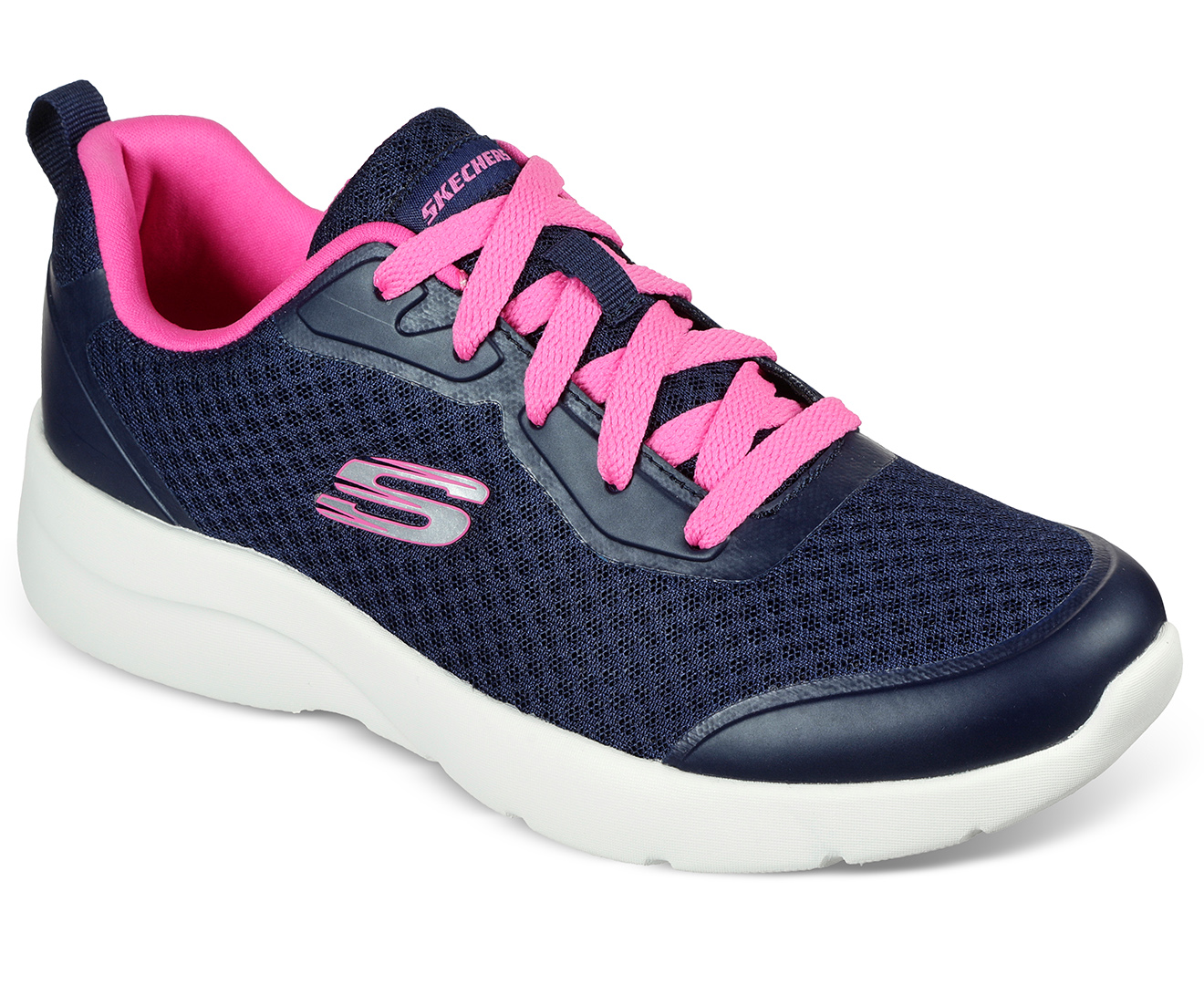 Skechers Women's Dynamight Special Memory Trainers - Navy/Hot Pink | Catch.com.au
