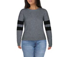 Chelsea & Theodore Women's Sweaters Pullover Sweater - Color: Deep Grey Heather/Black