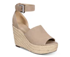 Marc Fisher Womens Cala Leather Peep Toe Casual Platform Sandals