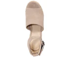 Marc Fisher Womens Cala Leather Peep Toe Casual Platform Sandals
