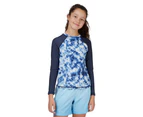 Piping Hot Teen Girls Recycled Eco-Friendly Sun Protection Long Sleeve Rash Vest Mermaid Waters