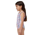 Piping Hot Toddler Girls Recycled Eco-Friendly Scoop Back One Piece Swim Suit Rainbow Tie Dye