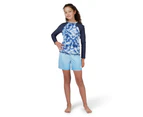 Piping Hot Teen Girls Recycled Eco-Friendly Sun Protection Long Sleeve Rash Vest Mermaid Waters