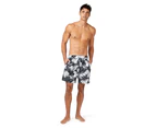 Piping Hot Mens Recycled Eco-Friendly Elasticated Chlorine Resistant Swim Volley Short Black Palm