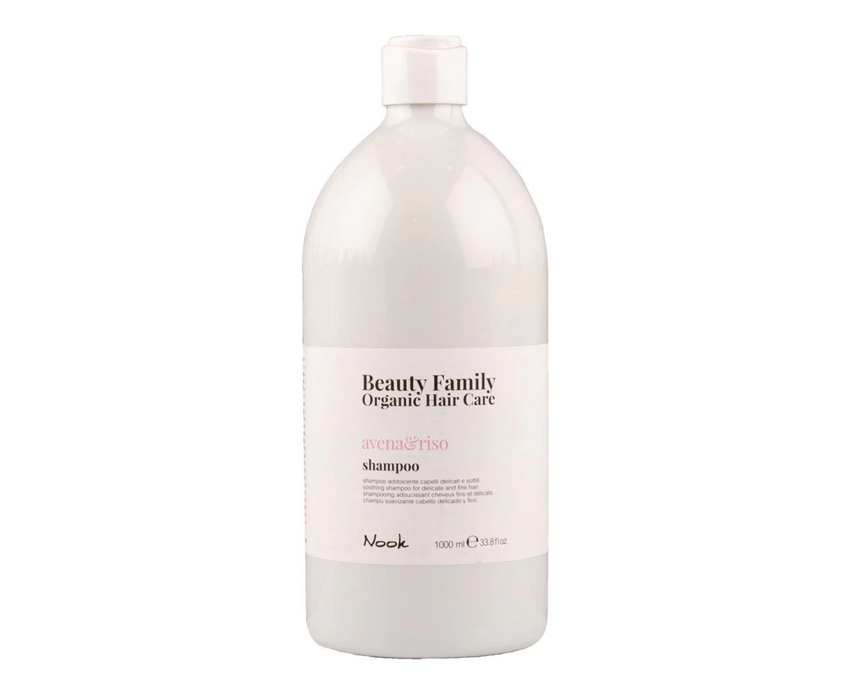 Nook Beauty Family Organic Hair Care Avena&Riso Shampoo 1L - Soothing shampoo for delicate and fine hair