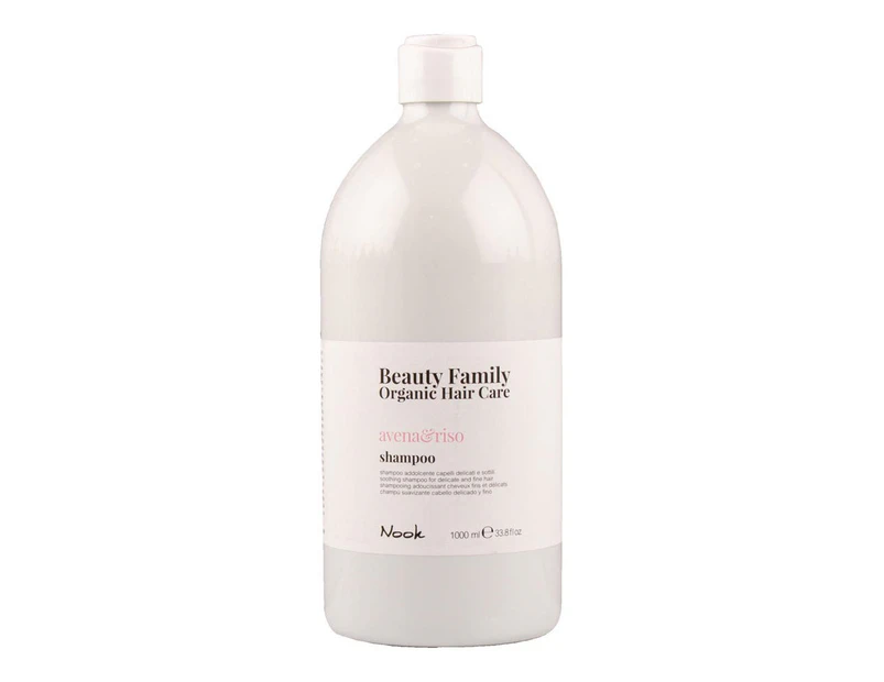 Nook Beauty Family Organic Hair Care Avena&Riso Shampoo 1L - Soothing shampoo for delicate and fine hair