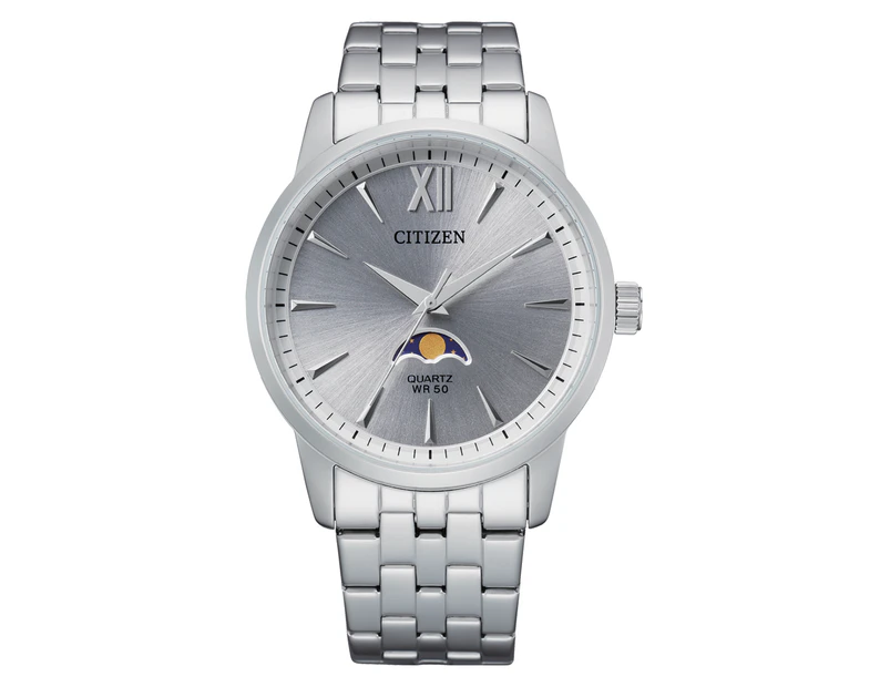 Citizen Men's 42mm Moon Phase Stainless Steel Watch - Silver