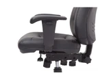 Furnx High Back Ergonomic Task Chair Black Pu Chrome Base Adjustable Arms | Each