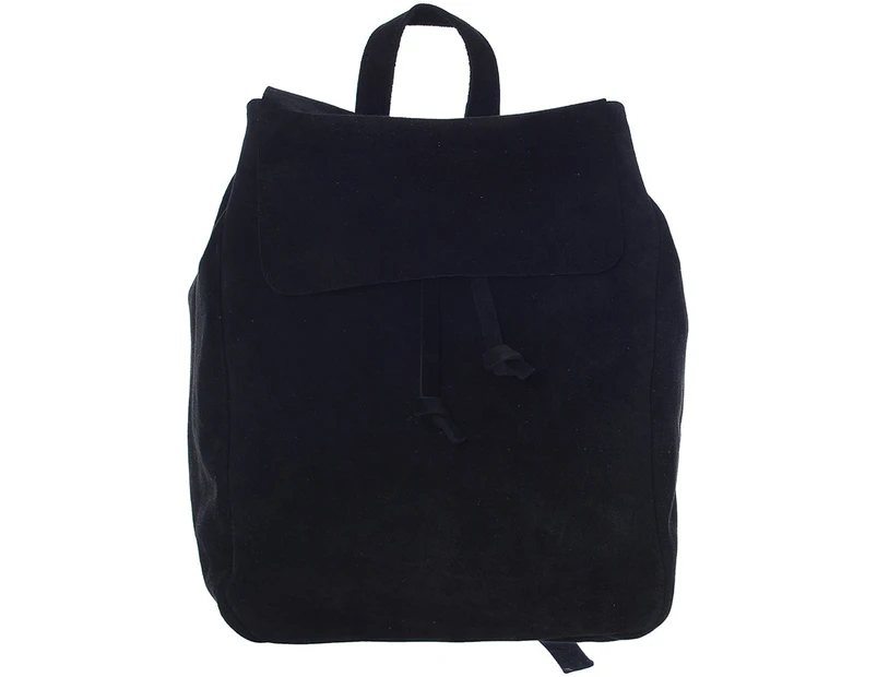 Liberta Italia Black Seoul Suede Leather Backpack