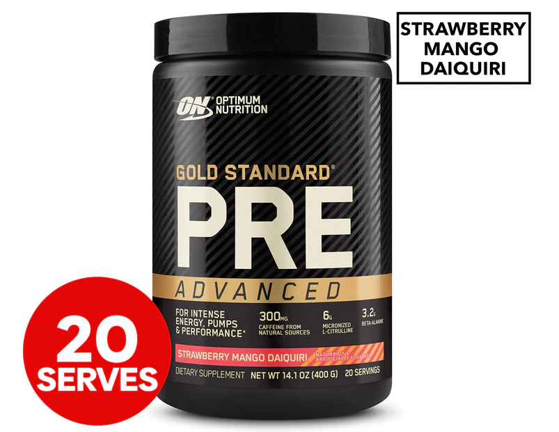 Optimum Nutrition Gold Standard Pre Advanced Strawberry Mango Daiquiri 400g / 20 Serves