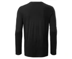 Kathmandu Core Spun Merino Wool Blend Long Sleeve Warm Strong Men V-Neck Top  Men's  Shirts & Tops  Blouse - Black