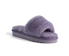 Aus Wooli Ugg Rosebay Women Sheepskin Fluff Slide - Purple